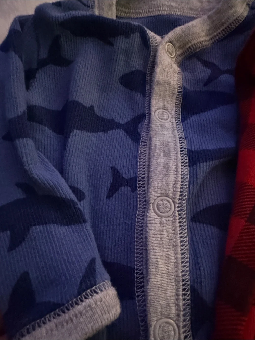 Mixed Color Baby Footed One-Pieces - Blue, Red, Yellow, Cream, Gray